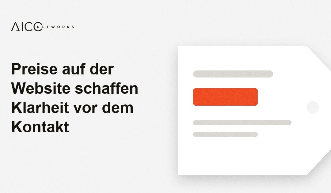 Preise auf der Website schaffen Klarheit vor dem Kontakt