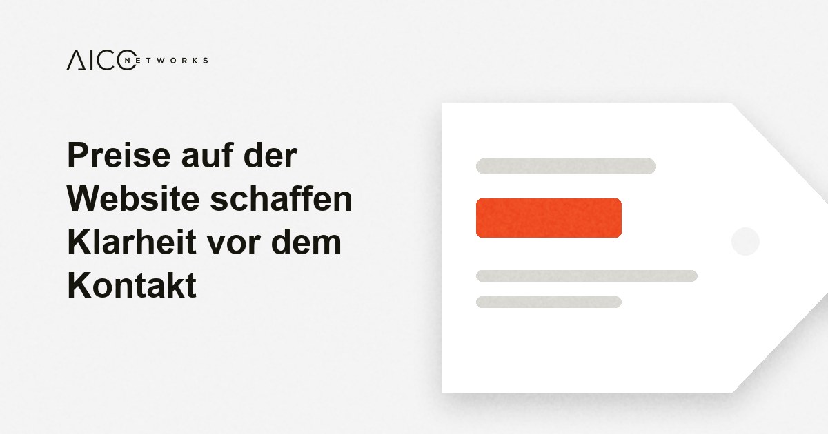 Preise auf der Website schaffen Klarheit vor dem Kontakt
